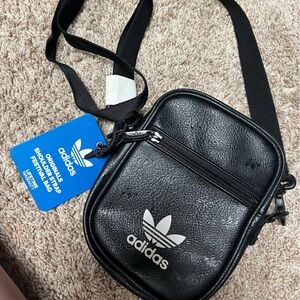 Black Unisex Adidas Crossbody Bag- STADIUM APPROVED